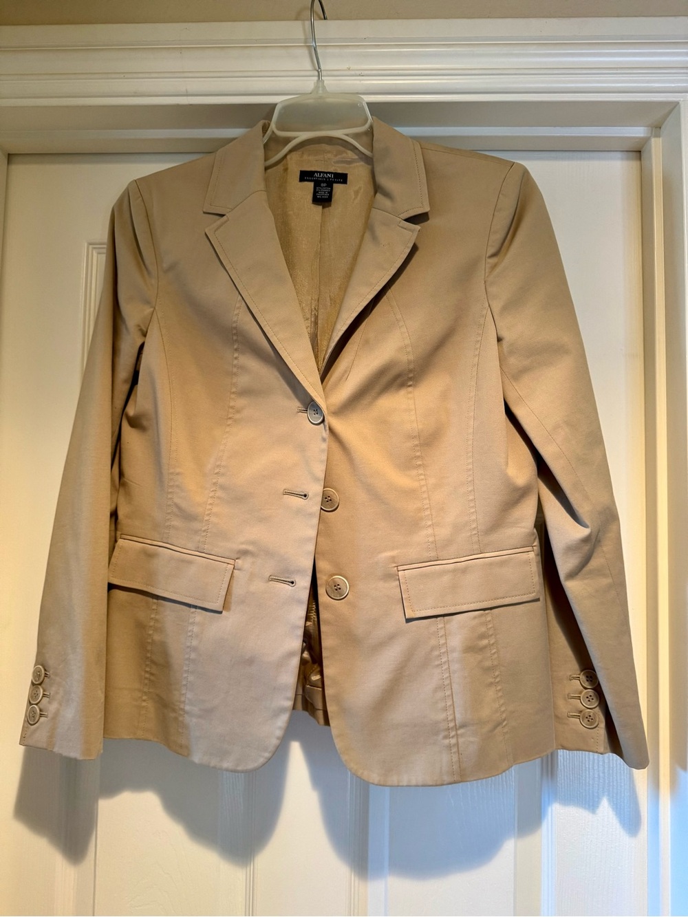 Alfani Beige Tailored Blazer Jacket